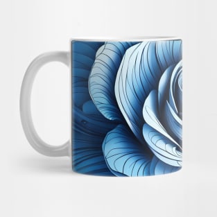 Blue Rose Line Art Mug